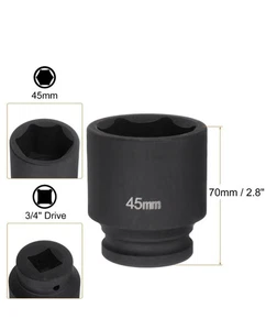 6-Point Impact Socket 3/4" Drive 45mm M 40Cr Impact Socket - Picture 1 of 6