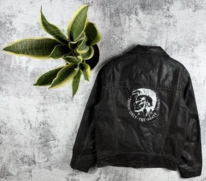 Vintage DIESEL Y2K 80s 90s Skin USA Aviator MA1 Leather Bomber Black Jacket Coat - Picture 1 of 19