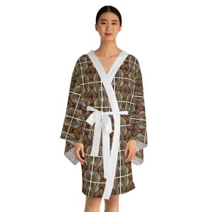 Boho Langarm Kimono Morgenmantel, kuscheliges Cover-Up, Beachwear, Loungewear, elegantes Geschenk - Bild 1 von 6