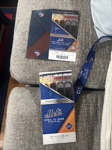 2009 NY Mets 4/13/09 Citifield Opening Day Ticket with Lanyard - Picture 1 of 4