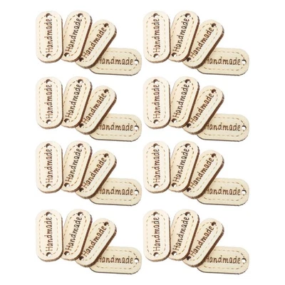 200 Pcs Small Wood Tags Handmade Label Button Scrapbooking Sewing Buttons - Bild 1 von 4