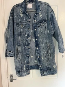 Denim Festival Oversized Distressed Zara Jacket In UK medium - Picture 1 of 6