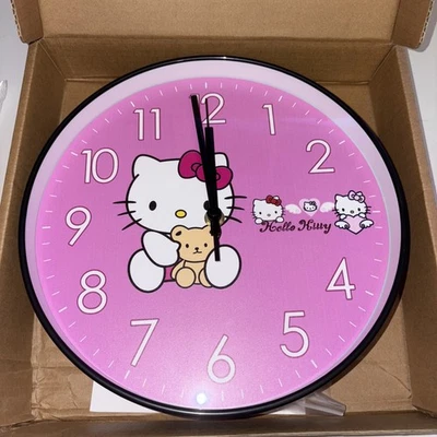 Hello Kitty, Reloj Nuevo Bandeja de Entrada 9 1/2” X 9 1/2” Muy Bonito Reloj Nuevo Foto 1 de 2