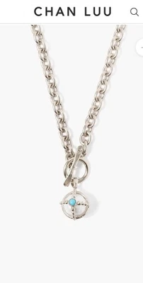 NUEVO Catálogo de Joyas Sundance Collar de Plata Turquesa Perla Enjaulada por Chan Luu Foto 1 de 4