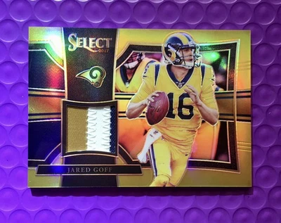 Jared Goff 2017 Panini Select  #35 Jersey Patch Gold Prizm /10 2nd Year - Image 1 of 2