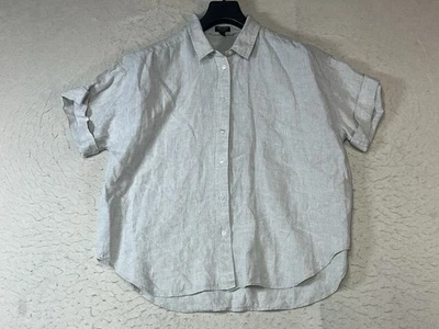 J Crew Baird McNutt 100% Irish linen Women Size Large Tan Short Sleeve Oversized - Image 1 of 4