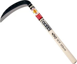 Japanese Hounen Steel Grass Sickle Wooden Handle KAMA 180mm HT-0510 JAPAN - Picture 1 of 1