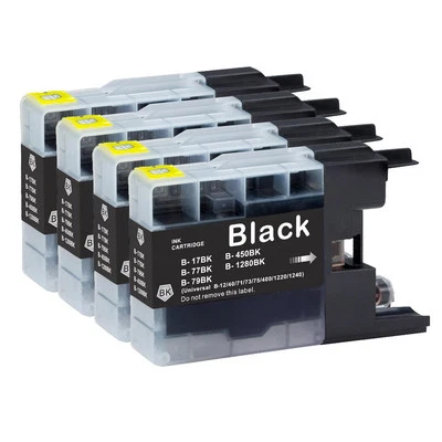 4 Black XL Ink Cartridges to replace Brother LC1280Bk non-OEM / Compatible - Image 1 of 4