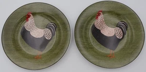 Warren Kimble Country Quartet Rooster Salad Plates Set of 2 Sakura Brandon House - Picture 1 of 22