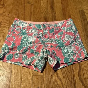 Lilly Pulitzer Vintage Baumwolle Poly Ananas Früchte Shorts Größe 8 - Bild 1 von 4
