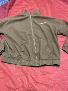 Volcom Women’s Small Olive Green Full Zip Fleece Jacket Logo Outdoor Skate Surf - Picture 1 of 7