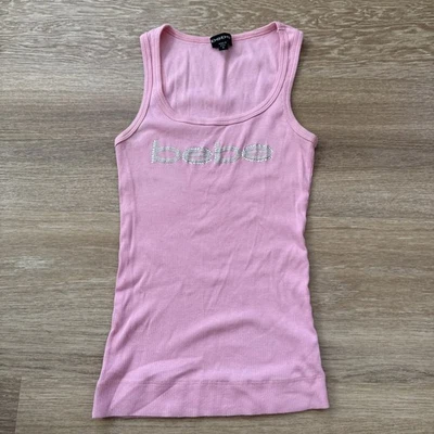 Camiseta sin mangas vintage Y2K Bebe estrás mediana  Foto 1 de 3