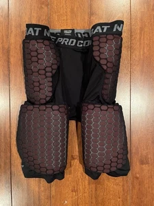 Nike Pro Combat Hyperstrong Football Padded Shorts Medium Dri Fit Black Red - Picture 1 of 7