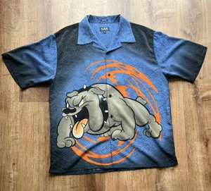 VTG KAD Clothing Mens XL Hip-hop Street Wear Button Front Shirt Bulldog Dog - Picture 1 of 4