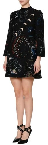 Abito da cocktail Valentino maniche 3 4 stampa astroshift taglia 4 lana seta