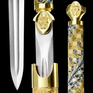 Golden Dragon Han Tang Saber Jian Chinese WuShu Sword Dao Sharp 1090Carbon Steel - Picture 1 of 10