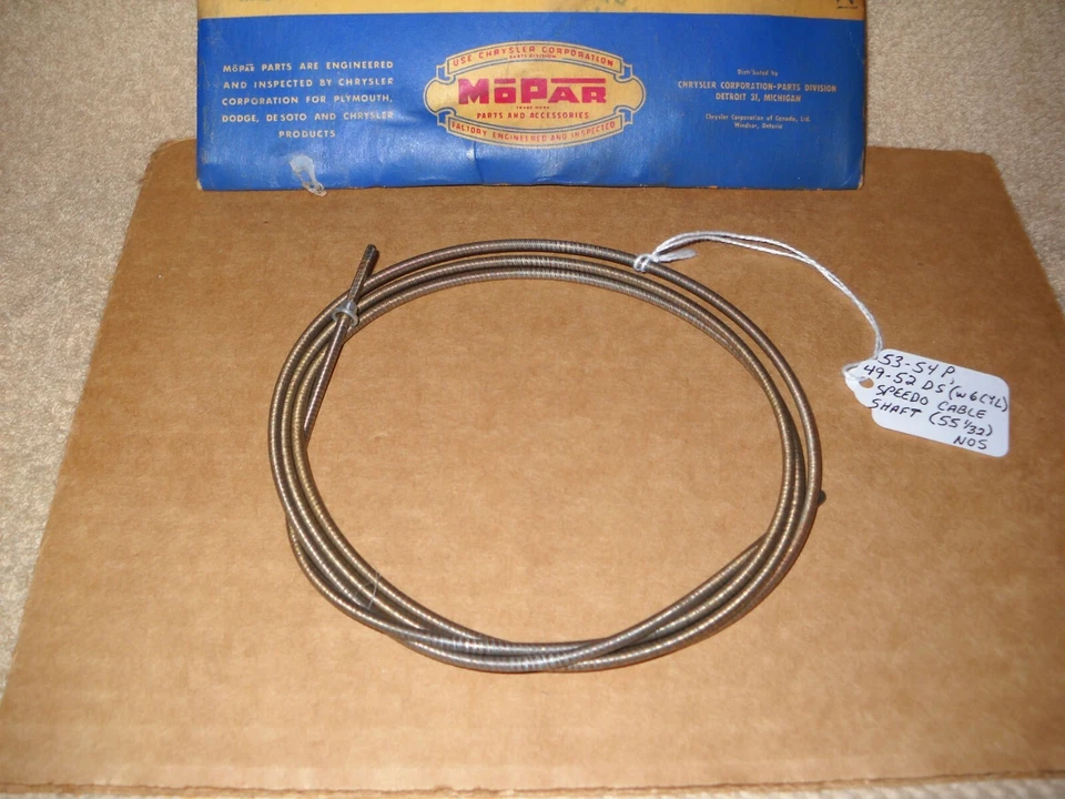 Nuevo de Lote Antiguo Mopar 53-54 Plymouth 49-52 DeSoto con Cable Velocímetro de 6 Cilindros Núcleo Eje Foto 1 de 1