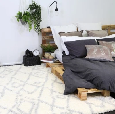 Moro Shaggy Rug Cream Silver Moroccan Soft Thick Shag Carpet - image 1 of 4