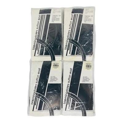 Bloomingdale’s Sutton East Pantyhose Style 20 Size Tall Black Illusion 4 Pairs - Image 1 of 4