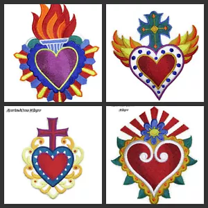 Custom and Unique Milagro Healing Hearts Embroidered Iron On Patches - Picture 1 of 8