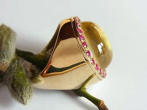 SCHMUCK-STCK RING PERLMUTT BLATT GOLD SOGNI D'ORO RUBIN 468 - Bild 1 von 3