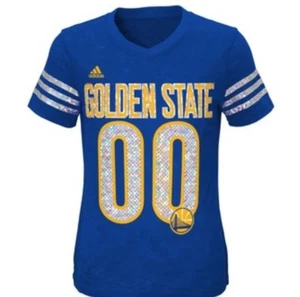 KIDS 7-16 adidas Golden State Warriors Burnout Tee - in War Navy - Size L (14) - Picture 1 of 1
