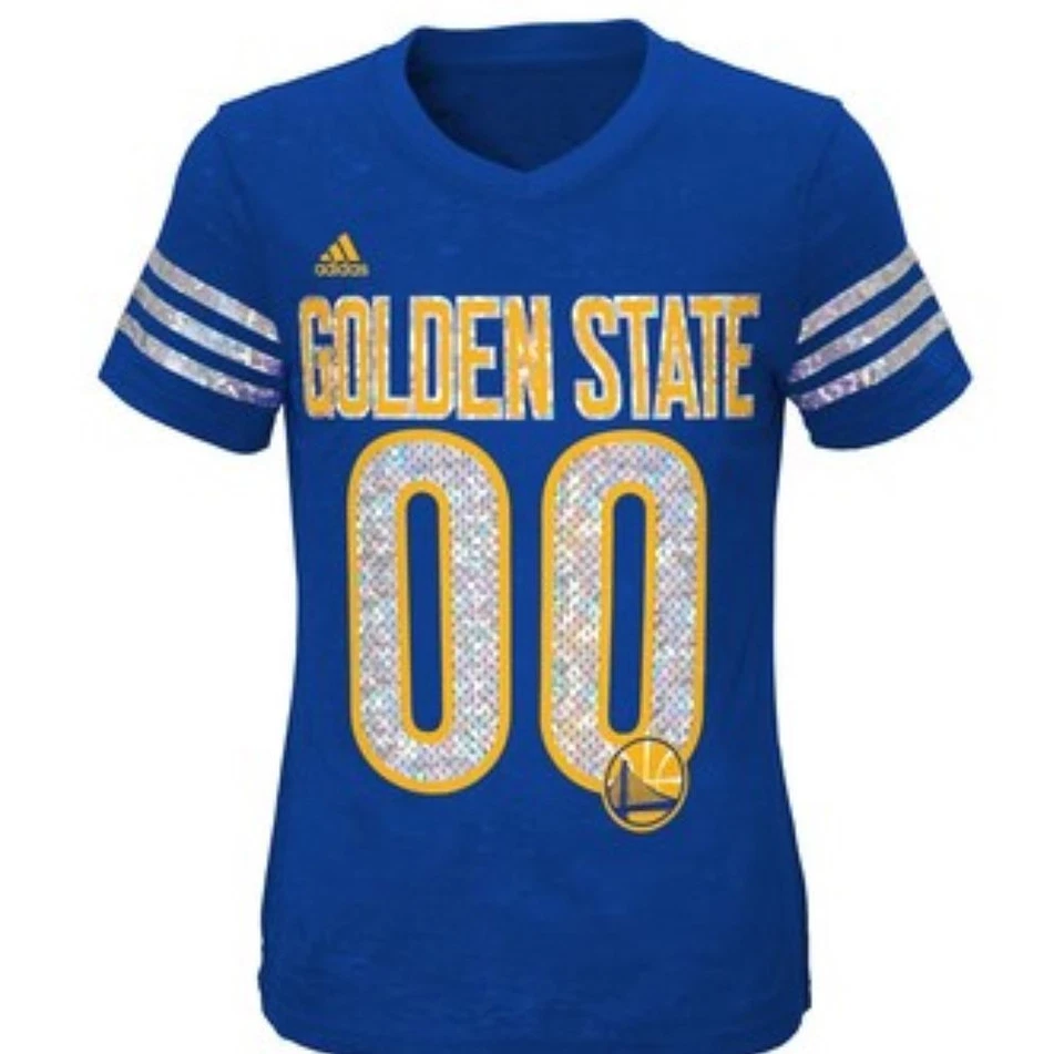 KIDS 7-16 adidas Golden State Warriors Burnout Tee - in War Navy - Size L (14) - Image 1 of 1