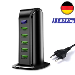 5-krotna wielokrotna wtyczka LCD Cyfrowa szybka ładowarka Zasilacz 5x USB Charger✓ - Zdjęcie 1 z 12