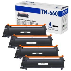 4PK TN-660 Compatible With Brother TN660 Toner Cartridge MFC-L2740DW HL-L2300D - Picture 1 of 8