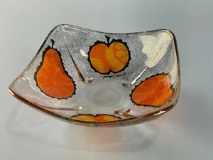 Super Groovy Vintage MCM quadratische Apfel & Birne Schale signiert Georges Briard - Bild 1 von 3