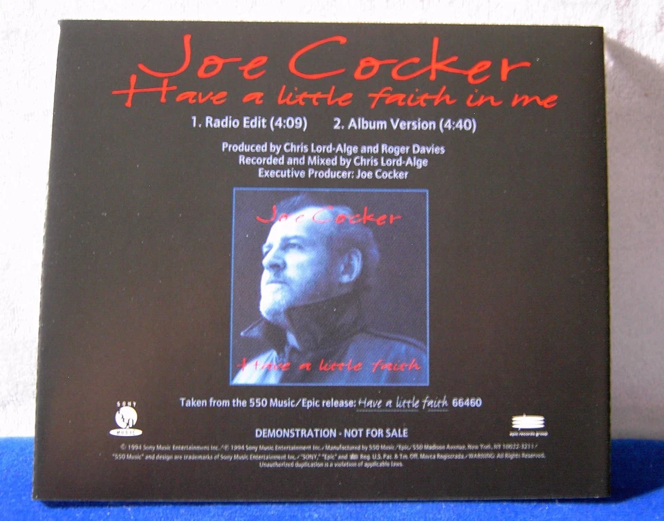 Joe Cocker Have A Little Faith In Me 2 track 1994 DJ promo cd promotional single Foto 1 de 1