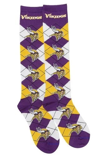 Calcetines hasta la rodilla para mujer Minnesota Vikings NFL para pies desnudos Argyle talla mediana Foto 1 de 1