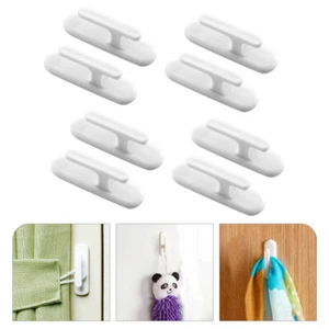 8Pcs Self Adhesive Blind Cord Holders Window Curtain Hooks White ABS - Picture 1 of 10