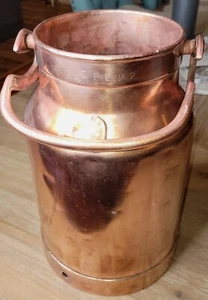 Contenitore lattina latte in rame vintage antico - Foto 1 di 20