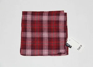 New Bar III Men's Red Green Perica Plaid Pocket Square - Picture 1 of 3