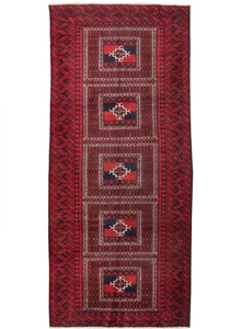 4x9 Oriental Runner Hand Knotted Vintage Wool Traditional RED Area Rug Carpet - Bild 1 von 16