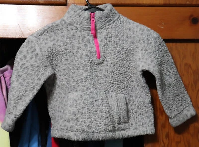 Sudadera Gap Niños 1/4 Cremallera Top Sherpa Gris Pullover Niñas Extra Pequeña YXS (4-5) Foto 1 de 4