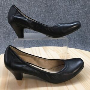 Naturalizer N5 Comfort Pump Heels Womens 7.5N Narrow Black Slip On Leather