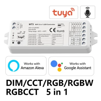 Tuya Smart LED Controller CCT RGB RGBW Strip Dimmer For Alexa Google Assistant - Image 1 of 4