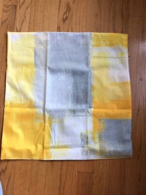 Capa de travesseiro tamanho 19x19, sensação macia e confortável, abstrata moderna cinza e amarela - Imagem 1 de 3