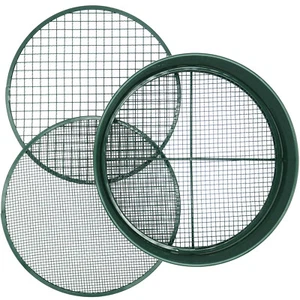 Garden Sieve Metal Riddle Soil Sieve 12mm/6mm/3mm Mesh Sifter Stone Compost - Picture 1 of 7