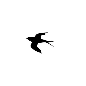 Bird flying silhouette UNMOUNTED rubber stamp, accent, scene building #23 - Picture 1 of 4