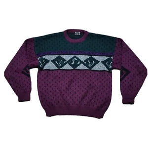 Vintage Nuovo Sweater Coogi Style Knit Cosby Pullover Top Jacket Size Medium - Picture 1 of 6