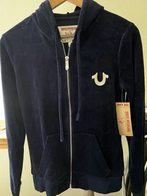 True Religion.TRUE ТЕМНО-БУДДА СЦЕНАРИЙ ВЕЛЮР МОЛНИИ ТОЛСТОВКА С КАПЮШОНОМ - Изображение 1 из 4