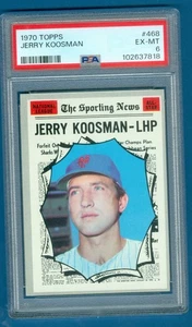 1970 Topps Baseball #468 Jerry Koosman All-Star Mets PSA 6 EX-MT (From Vending) - Bild 1 von 2