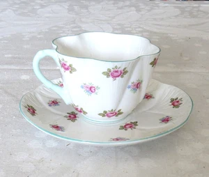Shelley Bone China 13426 Rosebud Dainty Tea Cup & Saucer - Picture 1 of 4