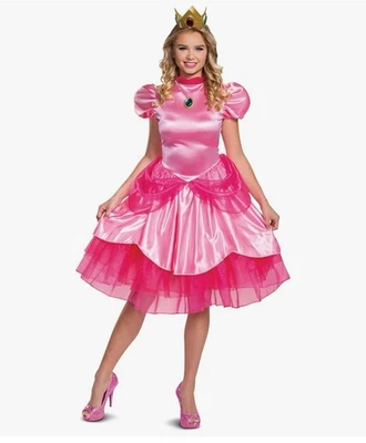 Super Mario Brothers Princess Peach Deluxe Adult Women's Large Costume NIP - Photo 1/4