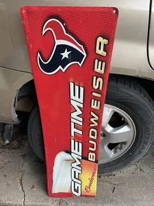 Houston Texans Budweiser Spielzeit Blechschild. Anheuser Busch Deko-Schild 2003 - Bild 1 von 3