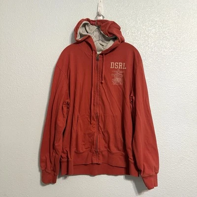 Demim & Supply Ralph Lauren Hoodie Mens Size 2XL Red Thermal Lined Full Zip - Image 1 of 4