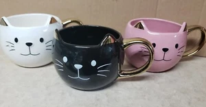 Cat Shaped Coffee Tea Beverage Mug Cup 17oz Black, Pink, White - Picture 1 of 6